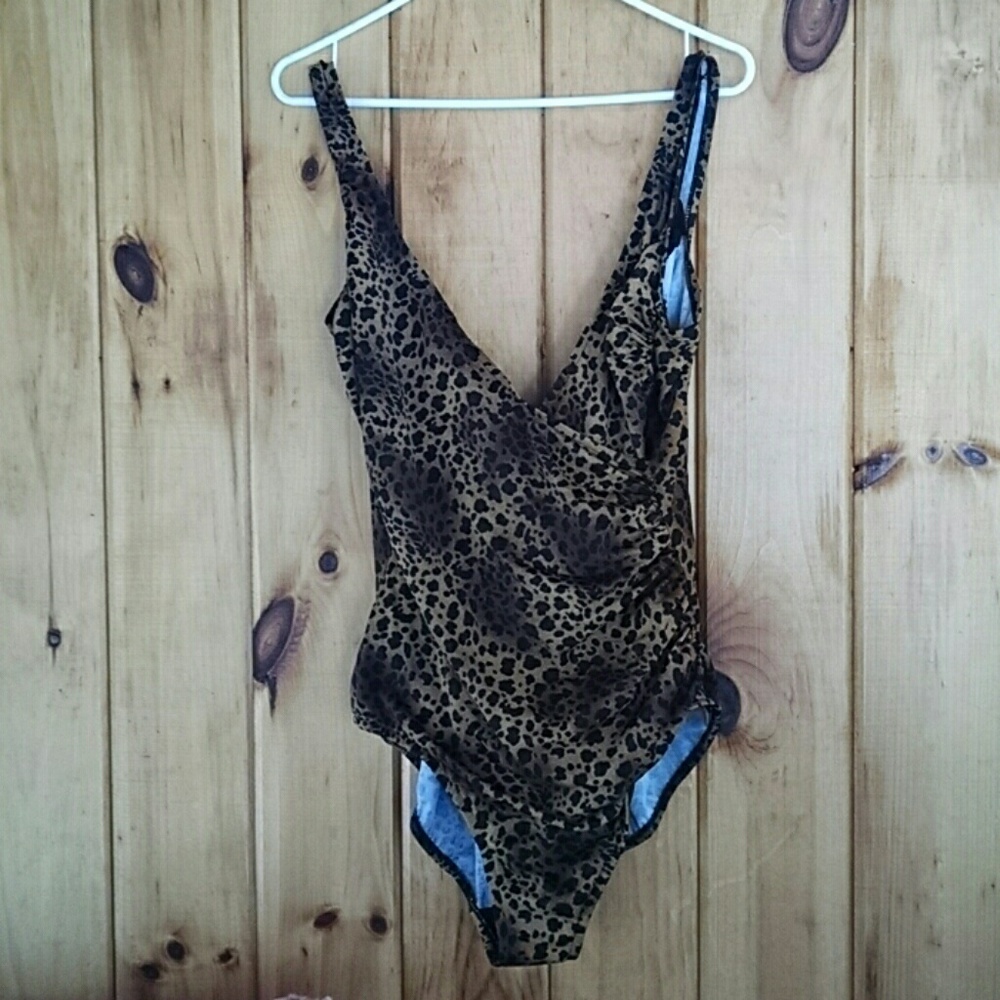 One piece leopard print bathing suit